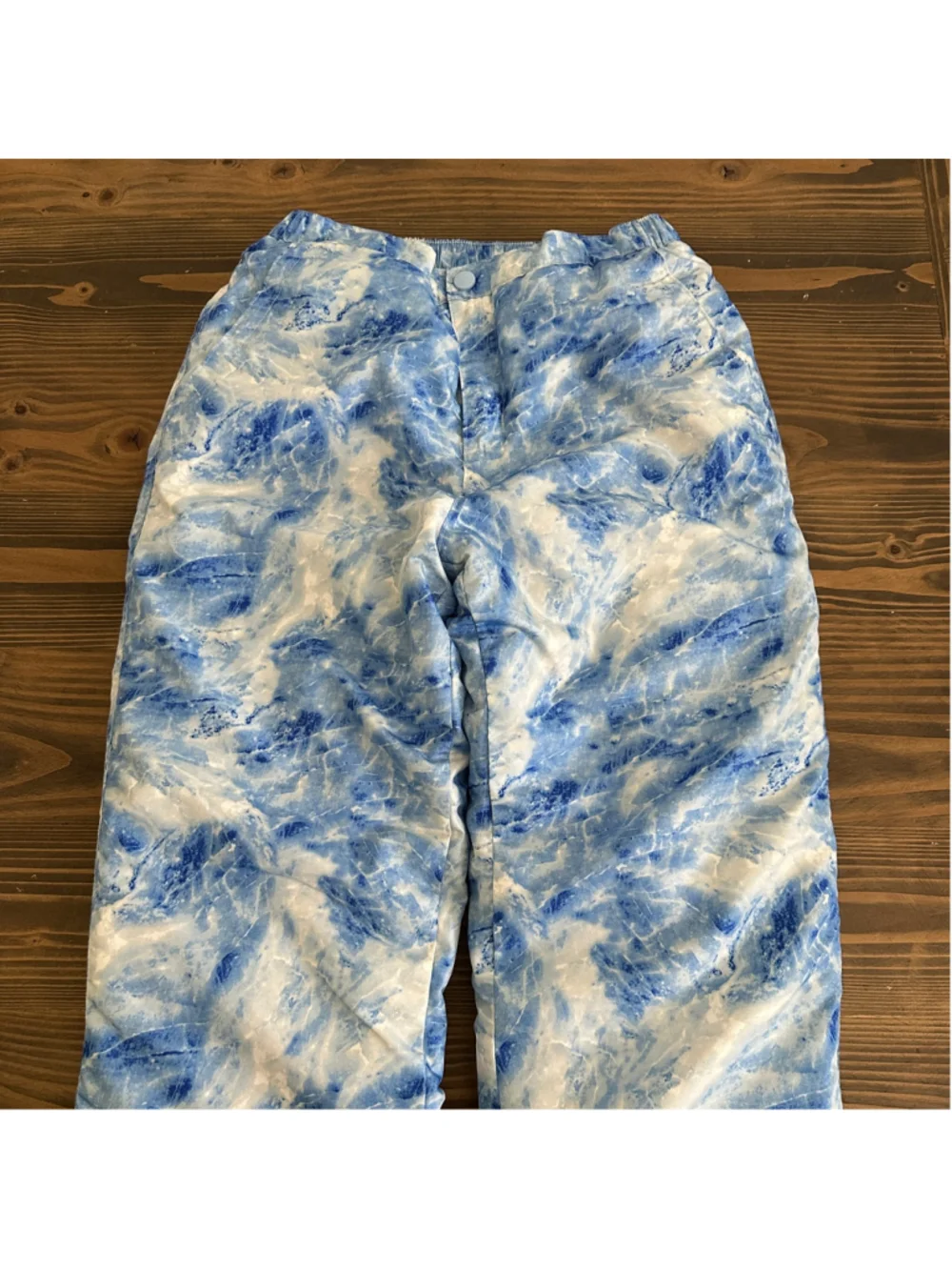 Girls The Children's Place Snow Pants Size 14 Blue White Marble Fleece Lined